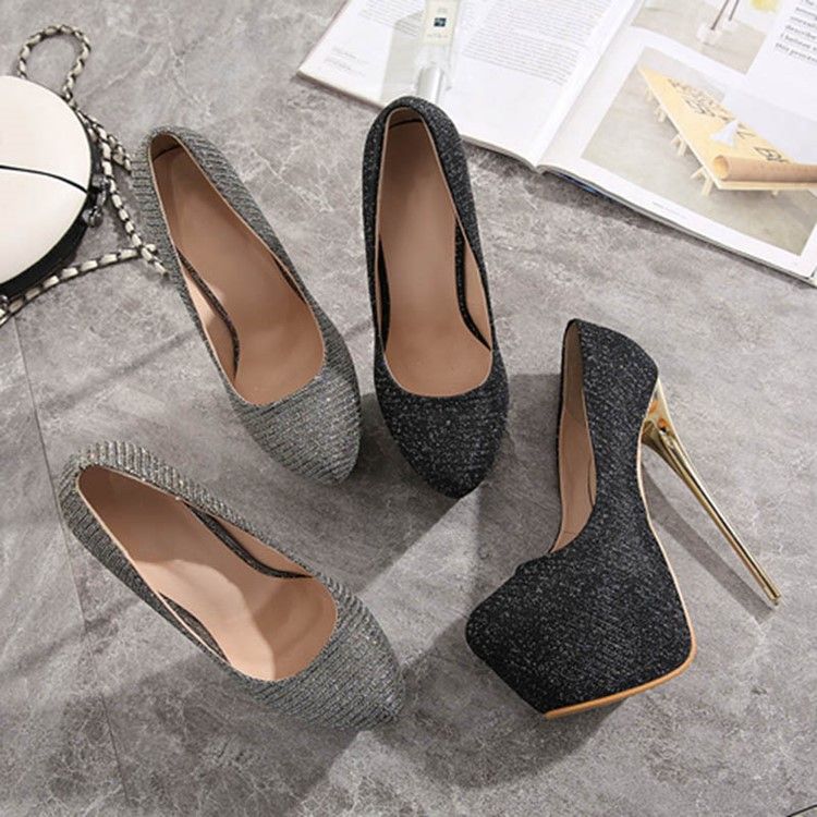 Rund Tå Slip-On Low-Cut Övre Stilettklack Sandaler