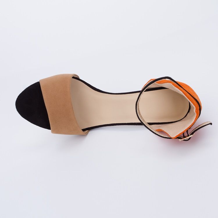 Sling Back Patchwork Orange Stilettsandaler