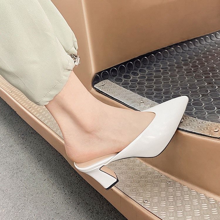 Slip-On Chunky Heel Closed Toe Casual Tofflor