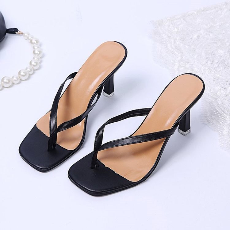 Slip-On Koreanska Damtofflor Med Stilettklack