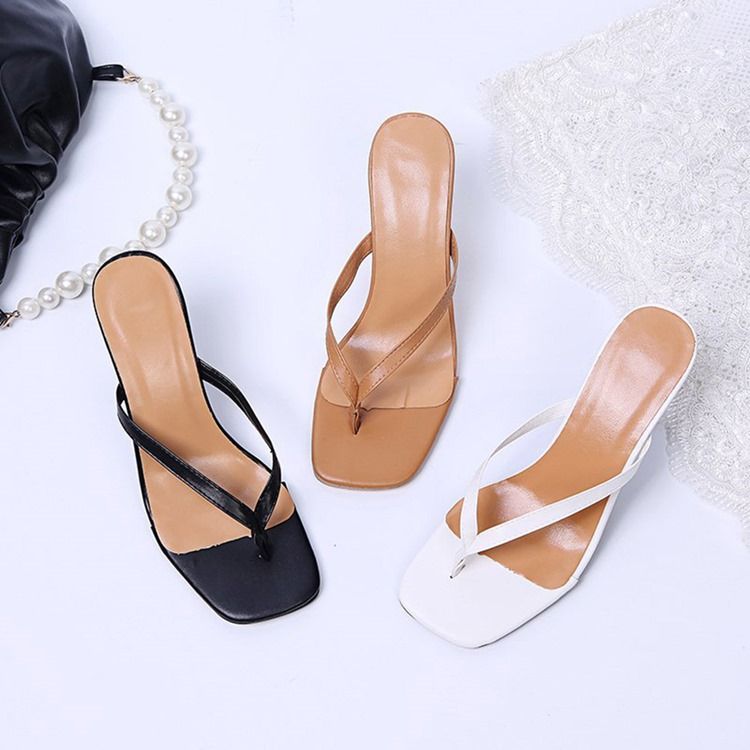 Slip-On Koreanska Damtofflor Med Stilettklack