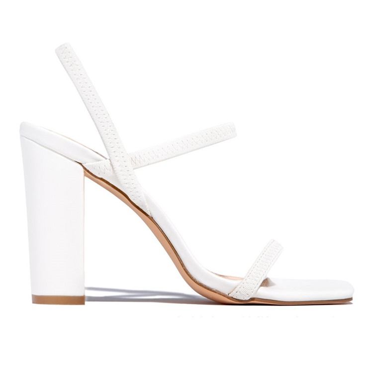 Slip-On Öppen Tå Chunky Häl Enkla Sandaler