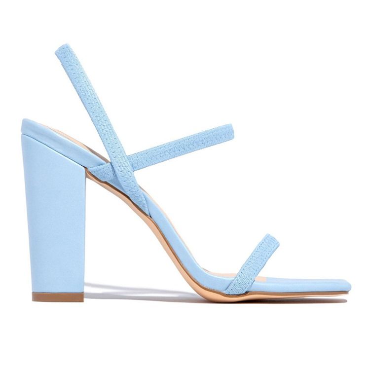 Slip-On Öppen Tå Chunky Häl Enkla Sandaler