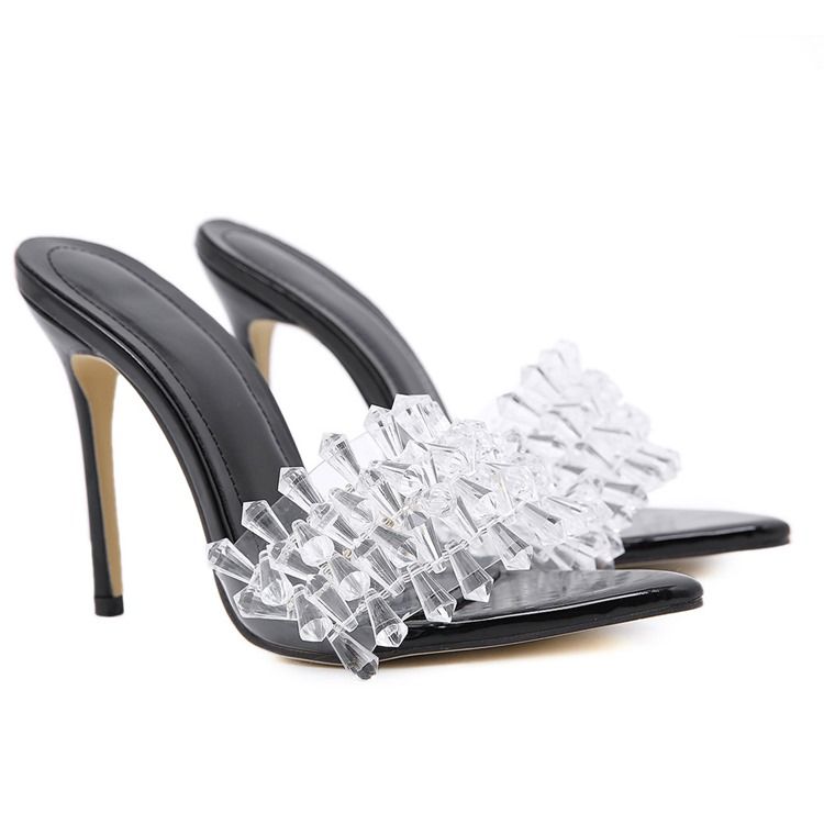 Slip-On Stiletto Heel Toe Ring Dam Casual Tofflor