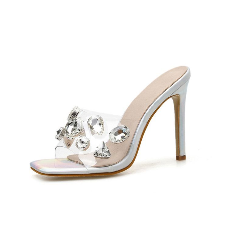 Slip-On Toe Ring Rhinestone Professional Tofflor För Kvinnor