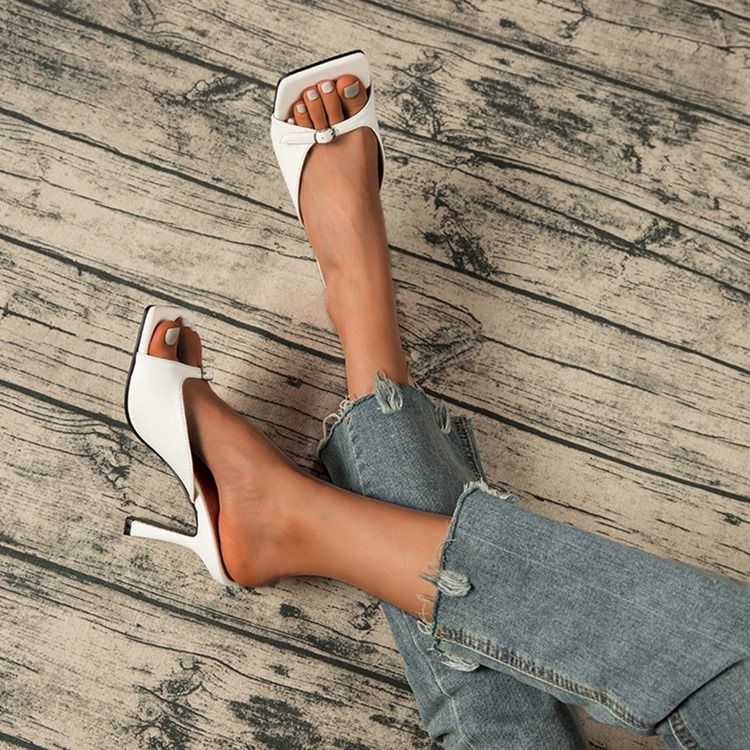 Spänne Slip-On Toe Ring Professionella Damtofflor
