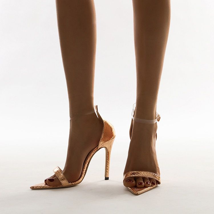 Spänne Stiletto Heel Toe Ring Vanliga Sandaler