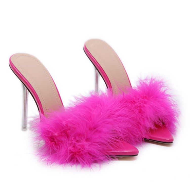 Stilettklack Pompon Slip-On Spring Tofflor