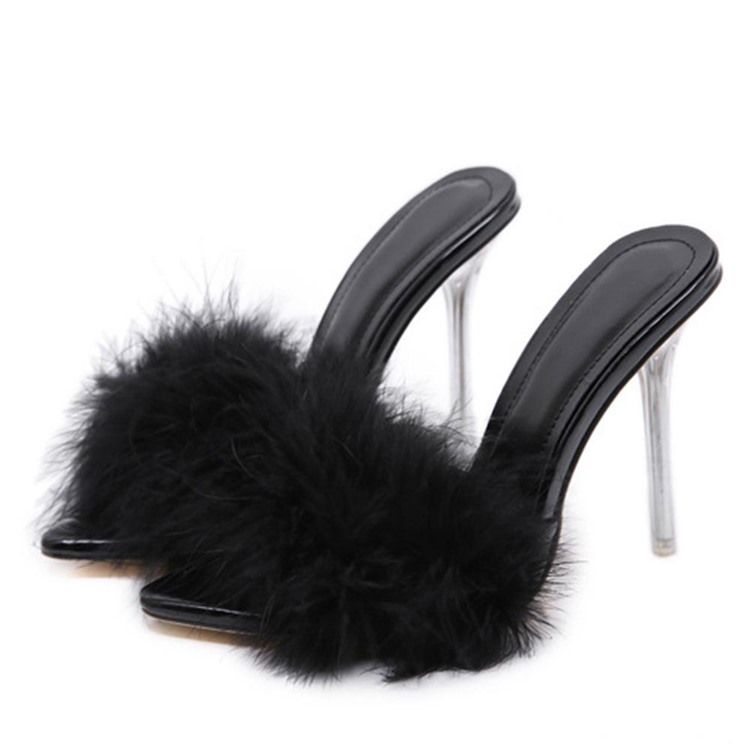 Stilettklack Pompon Slip-On Spring Tofflor