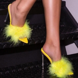 Stilettklack Pompon Slip-On Spring Tofflor
