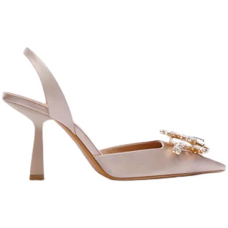 Stilettklack Slingback Strap Slip-On Rhinestone Sandaler