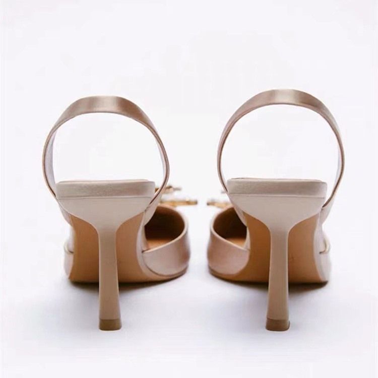 Stilettklack Slingback Strap Slip-On Rhinestone Sandaler