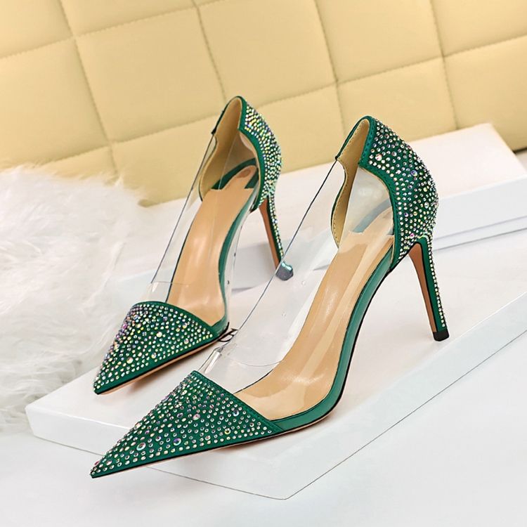 Strass Stilettklack Slip-On Enkla Tunna Skor