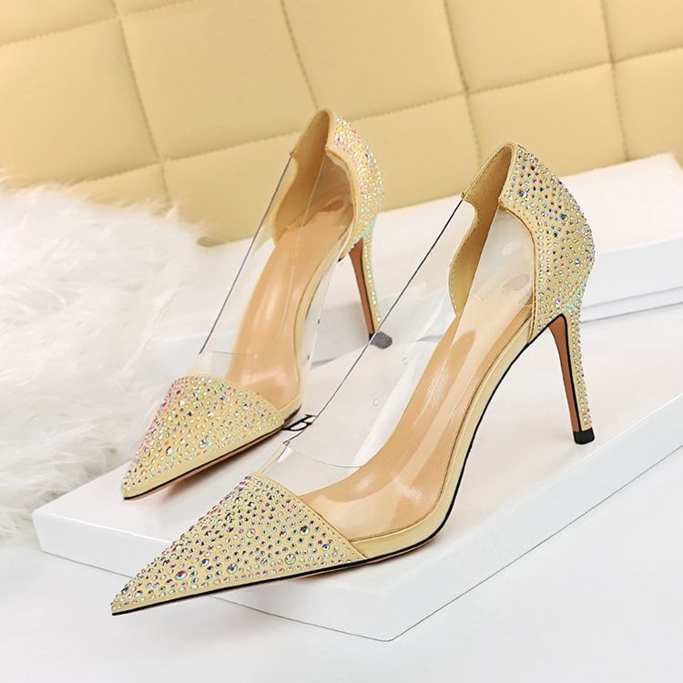 Strass Stilettklack Slip-On Enkla Tunna Skor