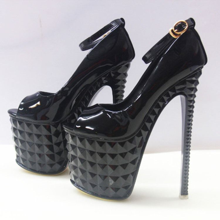 Tråd Line-Style Spänne Vanliga Stiletto Sandaler