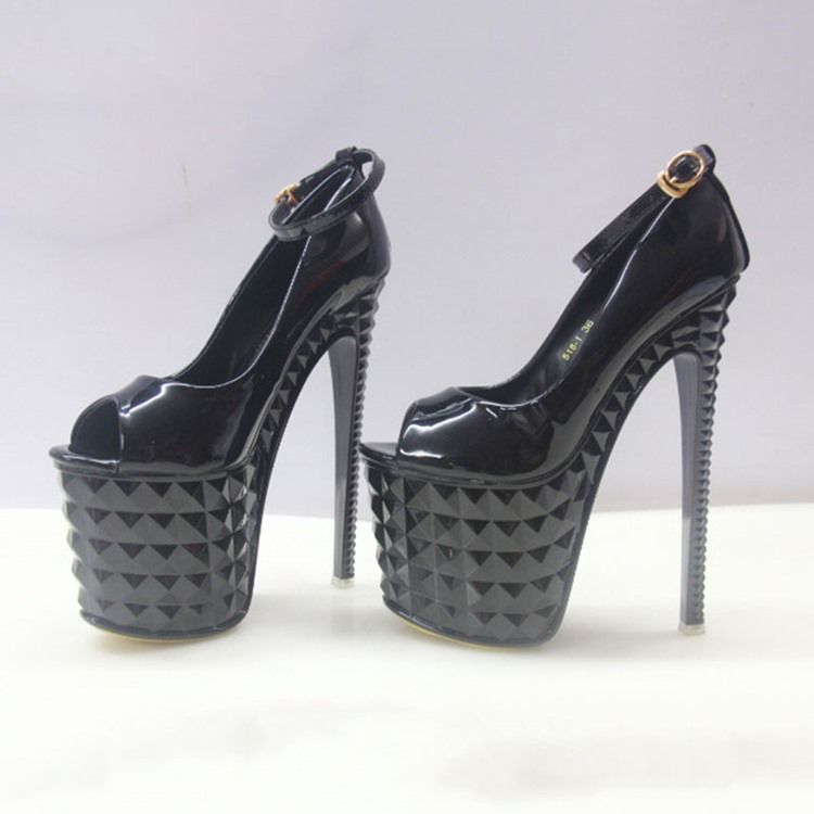 Tråd Line-Style Spänne Vanliga Stiletto Sandaler
