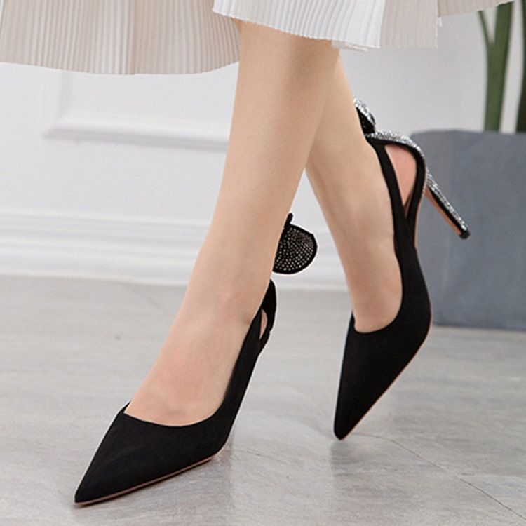 Västerländska Sandaler Med Spetsad Tå Slip-On Stiletto Heel