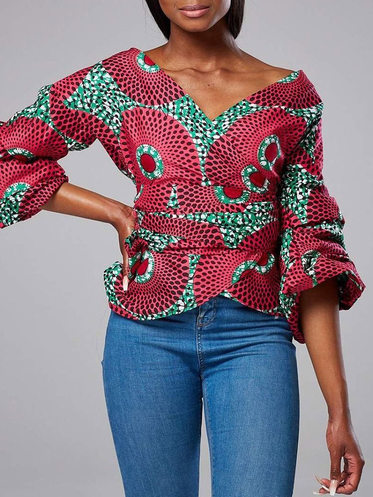 Asymmetrisk Standard Blus Med Trekvartsärm
