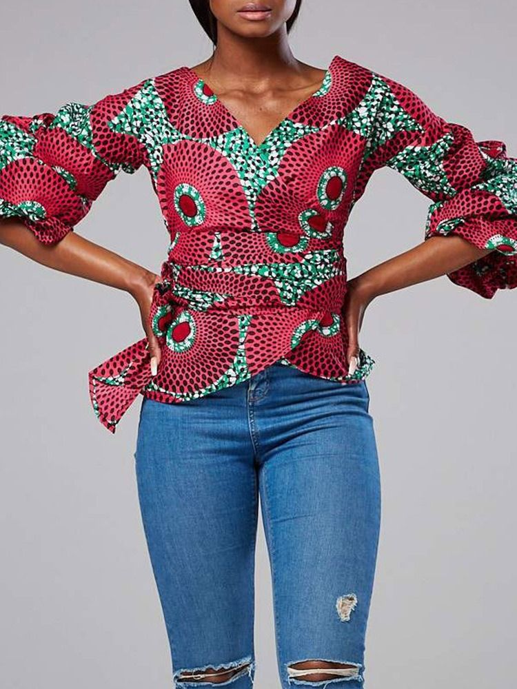 Asymmetrisk Standard Blus Med Trekvartsärm