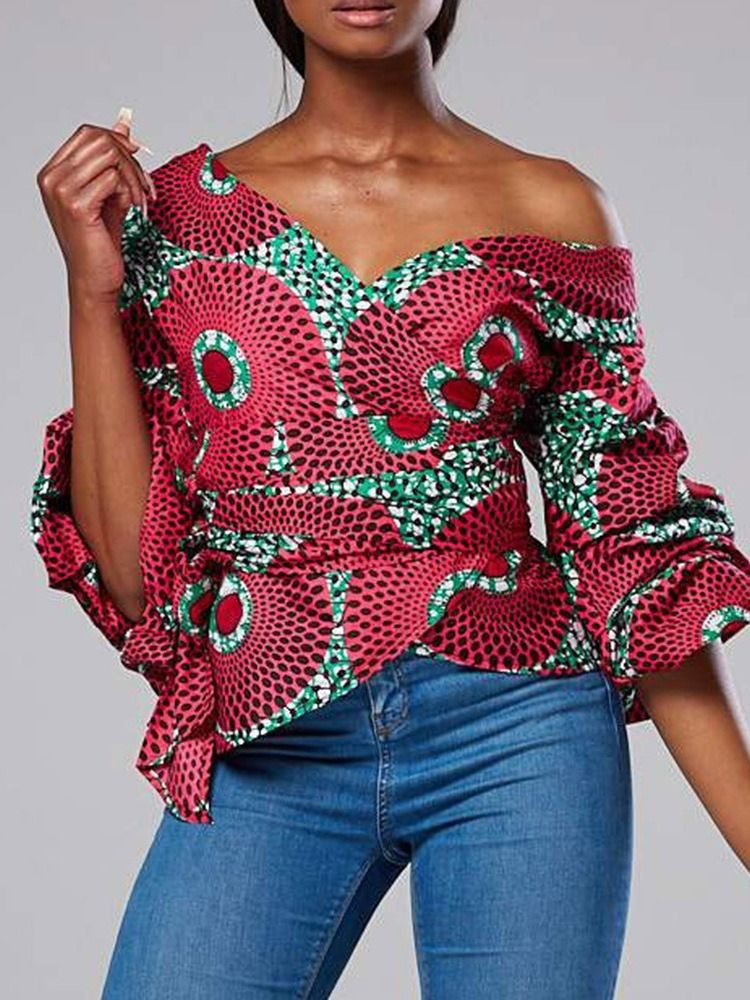 Asymmetrisk Standard Blus Med Trekvartsärm