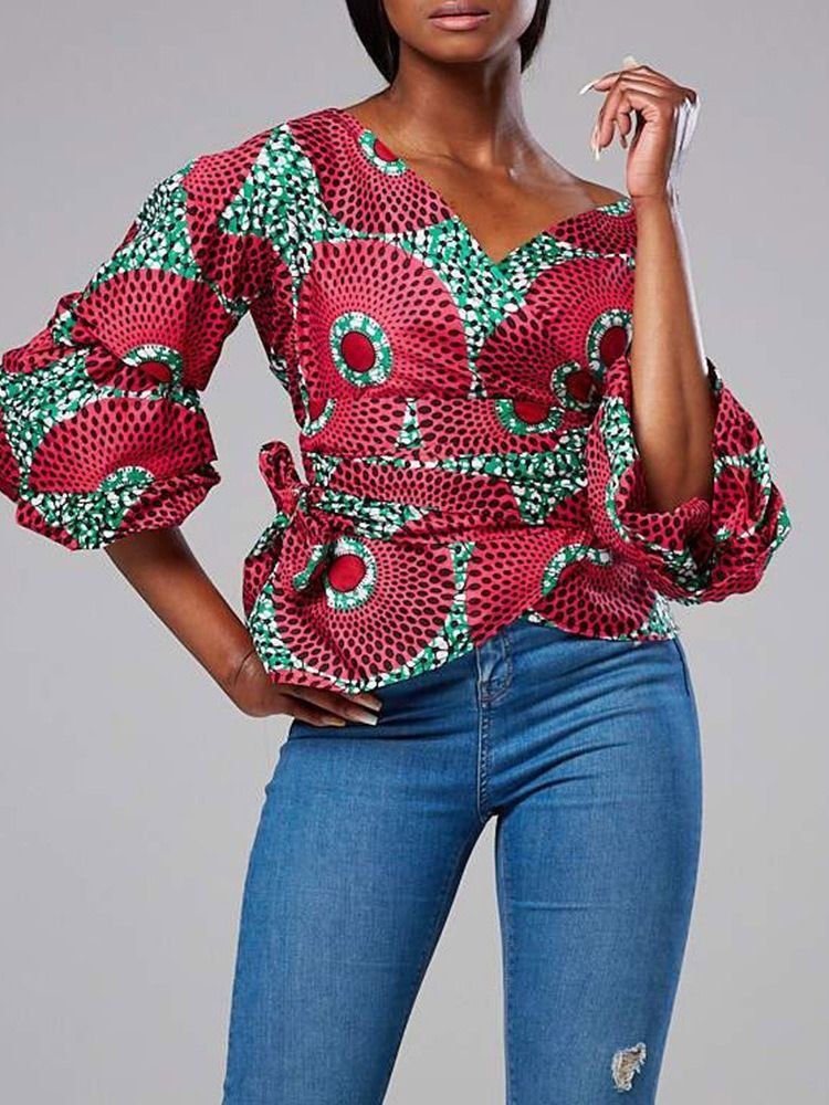 Asymmetrisk Standard Blus Med Trekvartsärm