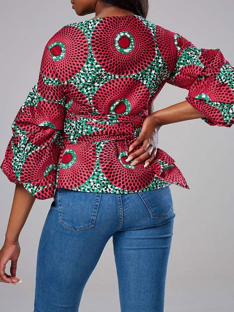 Asymmetrisk Standard Blus Med Trekvartsärm