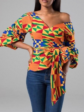 Asymmetrisk Standard Blus Med Trekvartsärm
