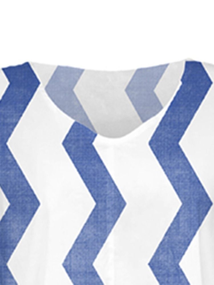Batwing Ärm V-Ringad Blus Med Trekvartsärm