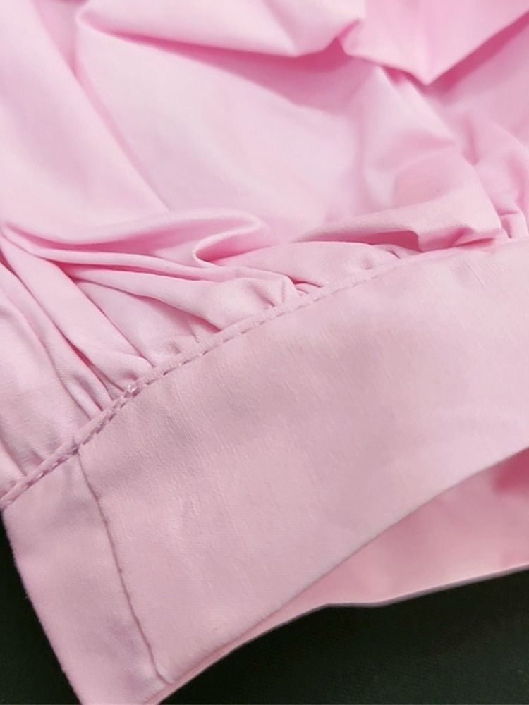 Bowknot V-Ringad Vanlig Standard Långärmad Blus
