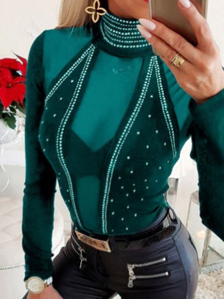Diamond Långärmad Standard Blus Med Långärmad Hals
