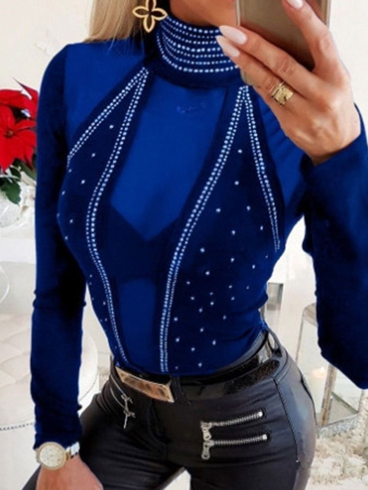 Diamond Långärmad Standard Blus Med Långärmad Hals