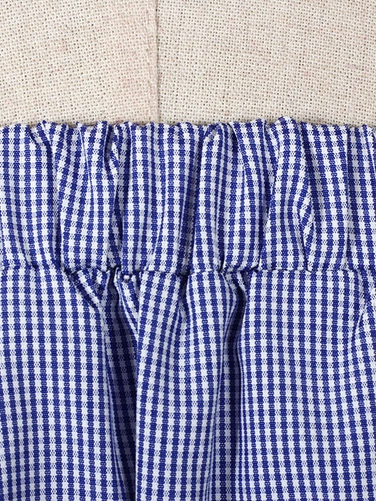 Patchwork Stripe Flare Sleeve Standard Långärmad Blus