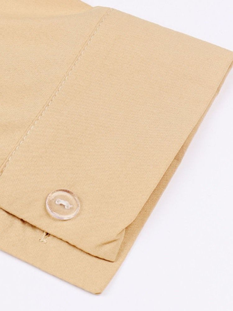 Patchwork Vanlig Stativkrage Standard Långärmad Blus För Kvinnor