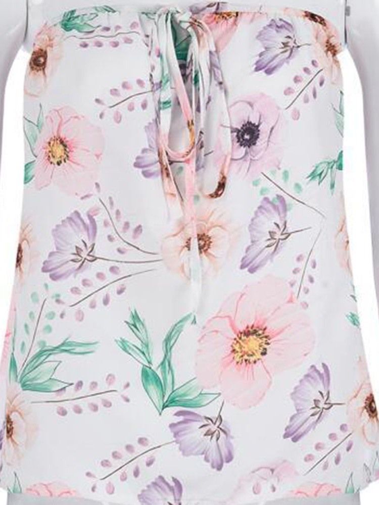 Print Mode Cami Top Med Snörning
