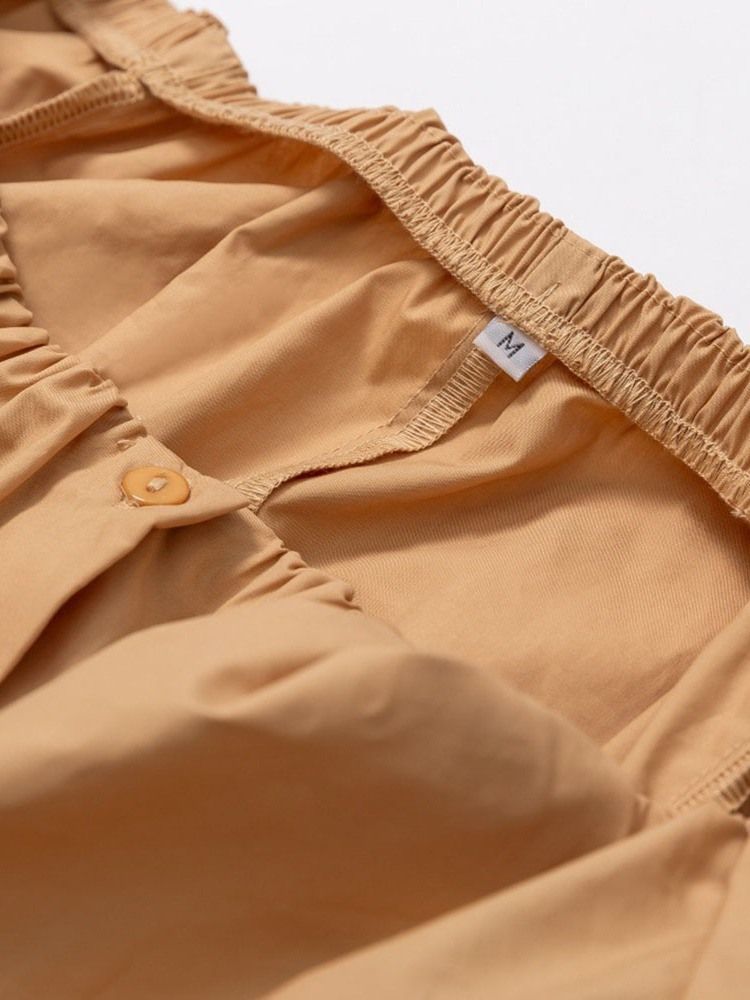 Slät Off Shoulder Lantern Sleeve Standard Nio Points Sleeve Damblus