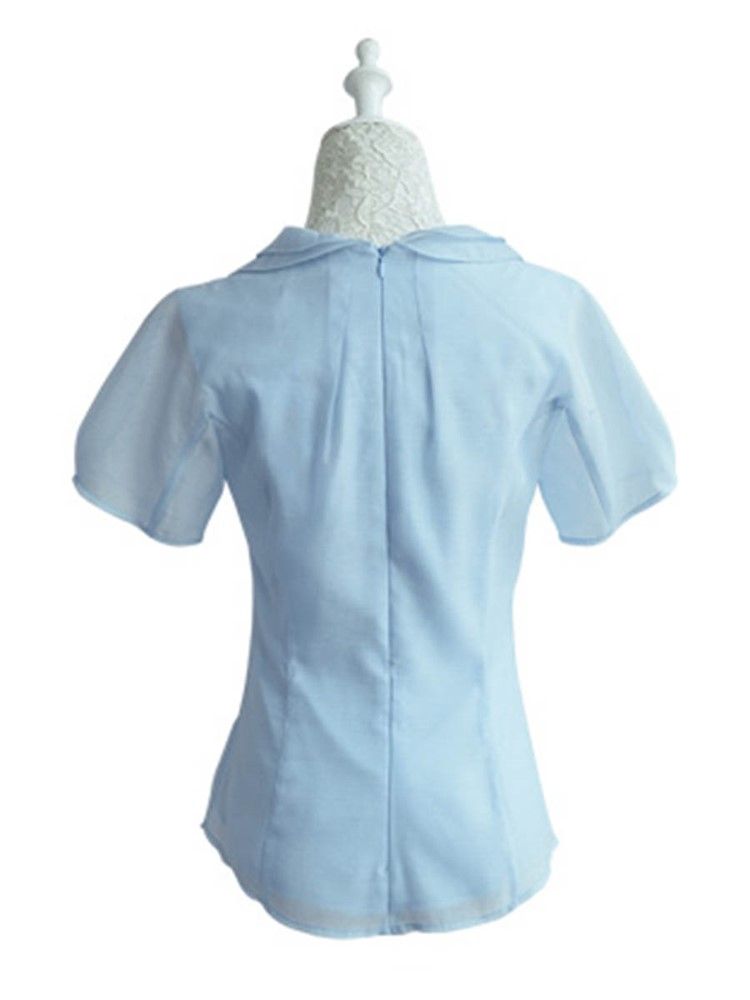 Slim Ruffles Puff Sleeve Blus