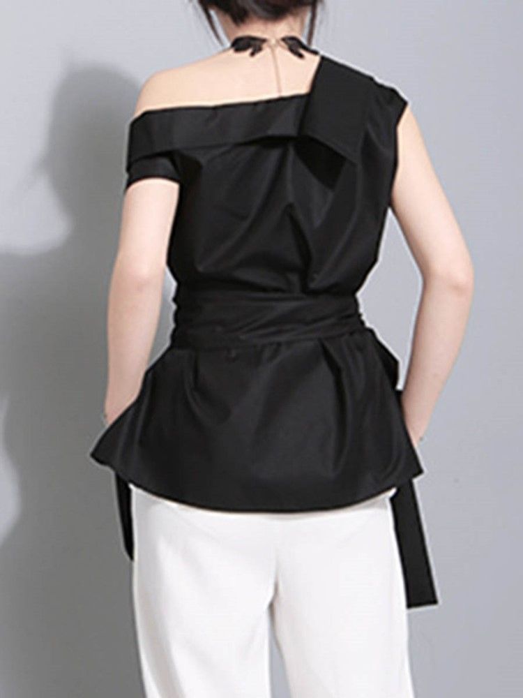 Smal Asymmetrisk Slät Blus