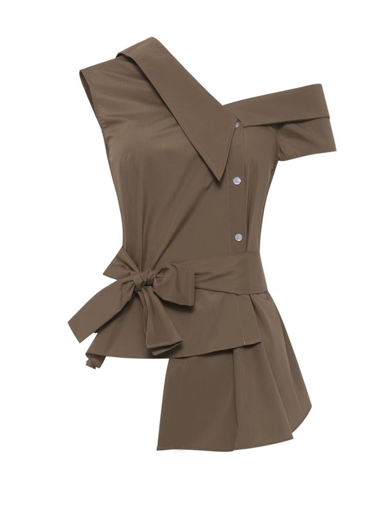 Smal Asymmetrisk Slät Blus