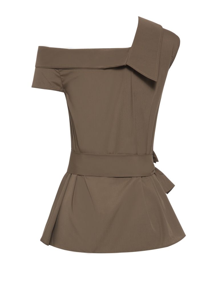 Smal Asymmetrisk Slät Blus