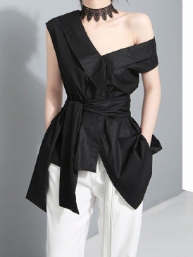 Smal Asymmetrisk Slät Blus