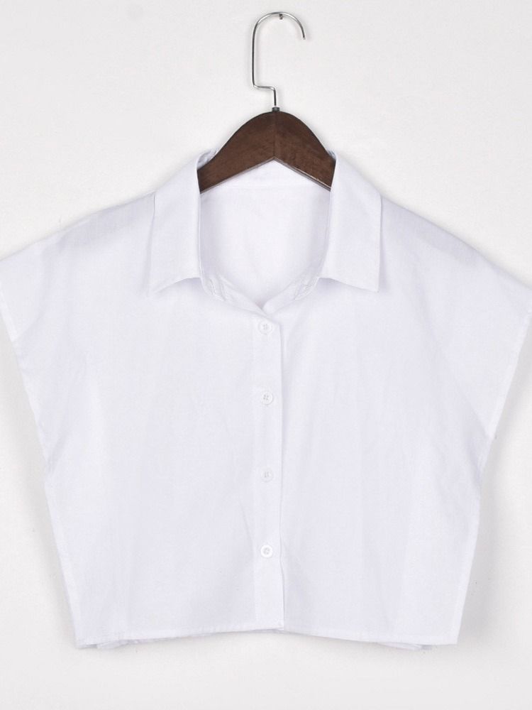 Vanlig Lapel Kortärmad Kort Blus