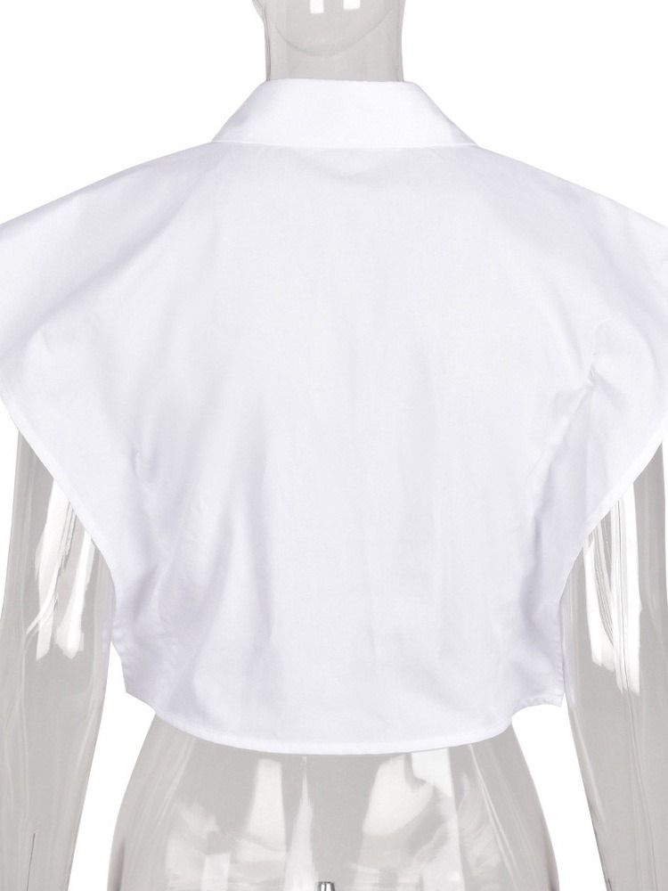 Vanlig Lapel Kortärmad Kort Blus