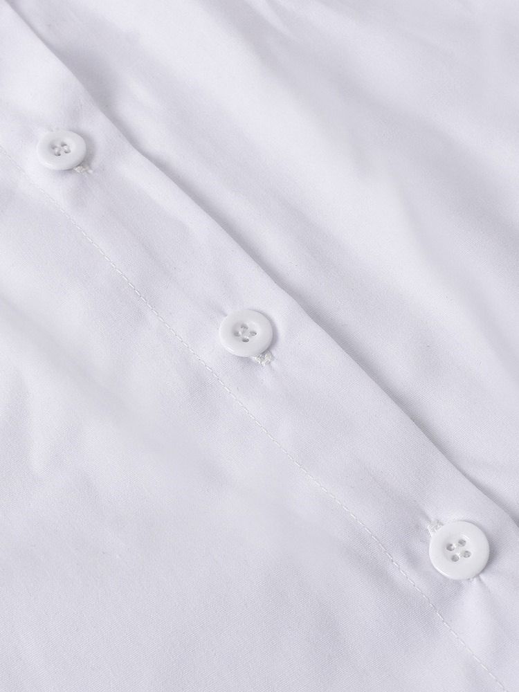 Vanlig Lapel Kortärmad Kort Blus