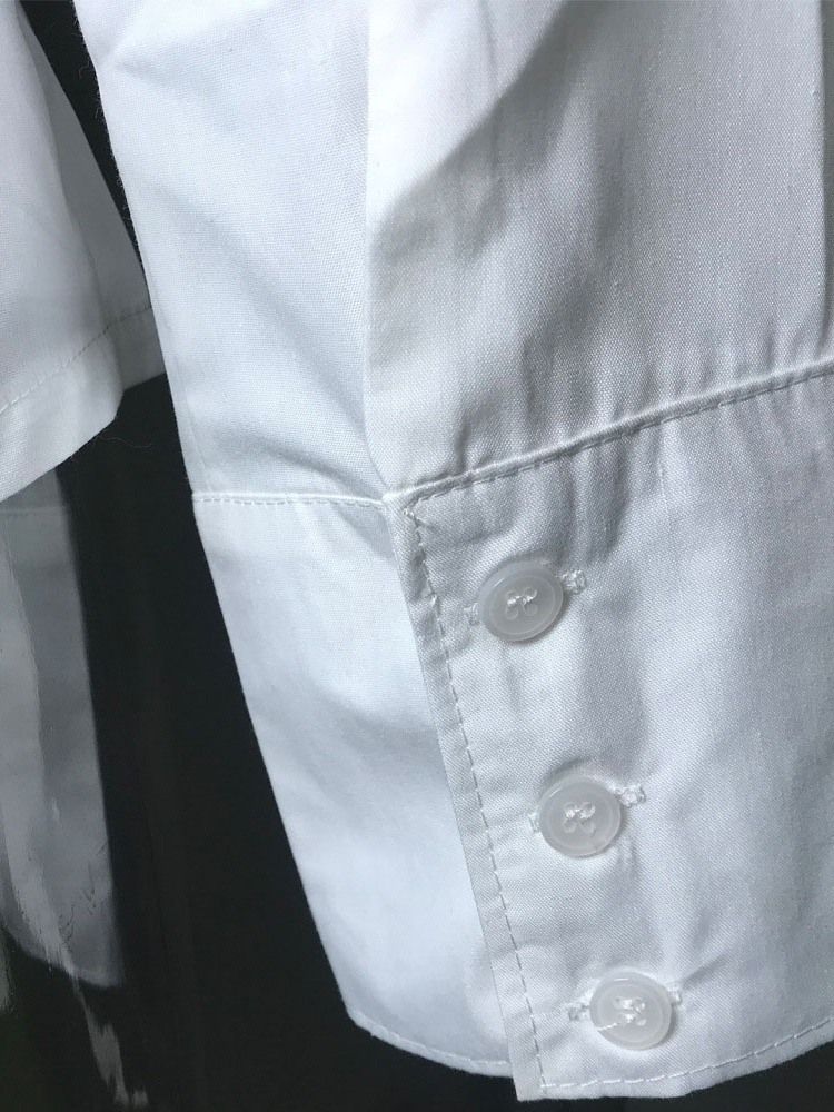 Vanlig Plisserad Slät Långärmad Kort Damblus