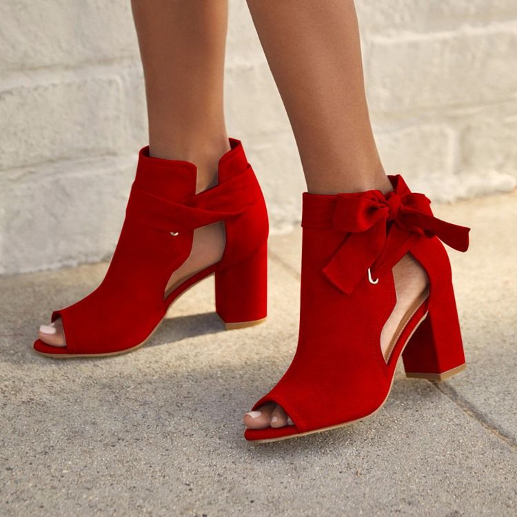 Chunky Heel Lace-Up Lace-Up Western Tunna Skor