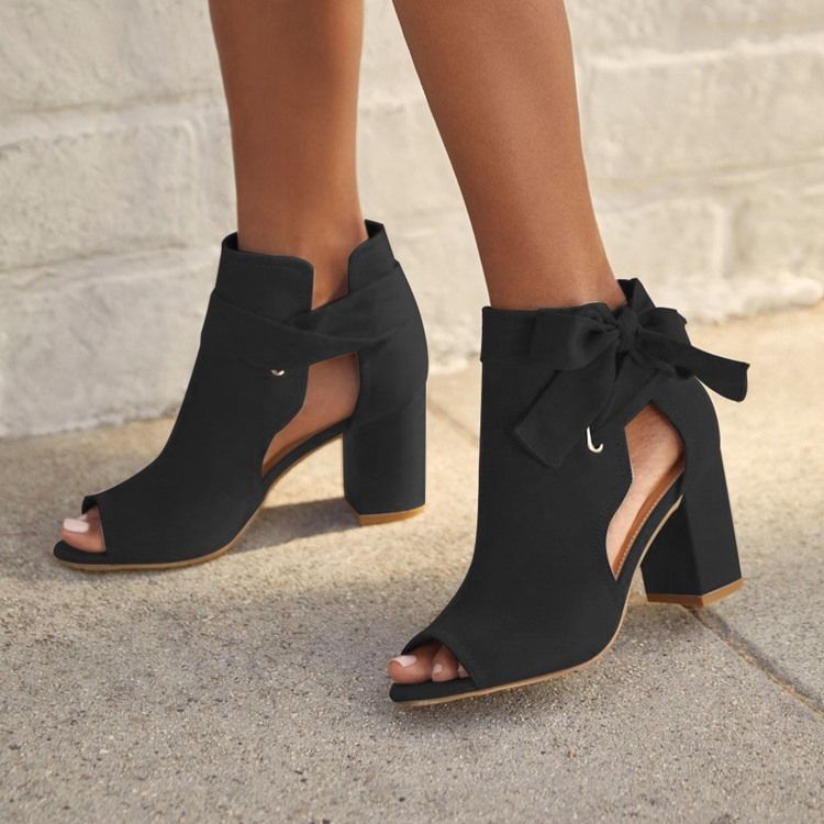 Chunky Heel Lace-Up Lace-Up Western Tunna Skor