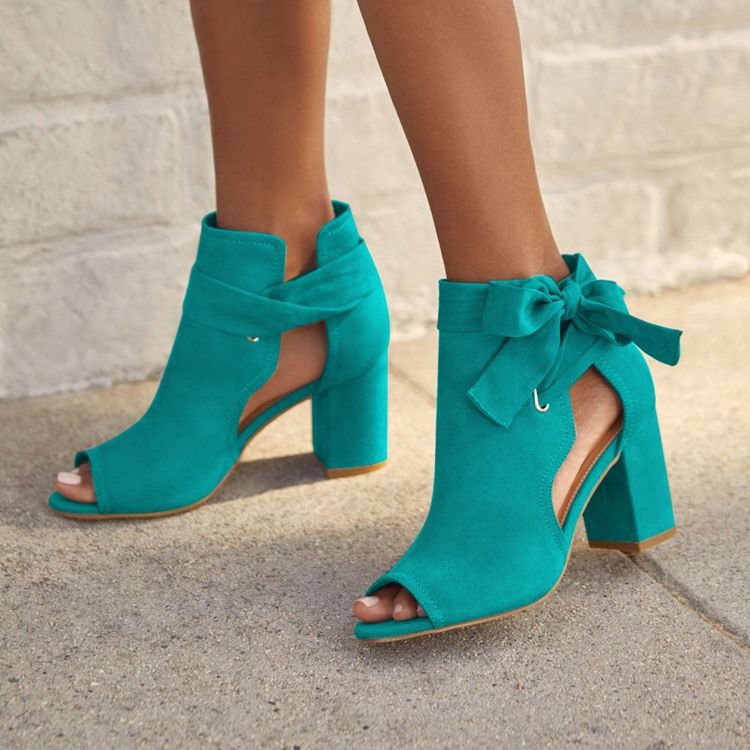 Chunky Heel Lace-Up Lace-Up Western Tunna Skor