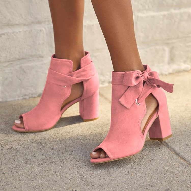 Chunky Heel Lace-Up Lace-Up Western Tunna Skor