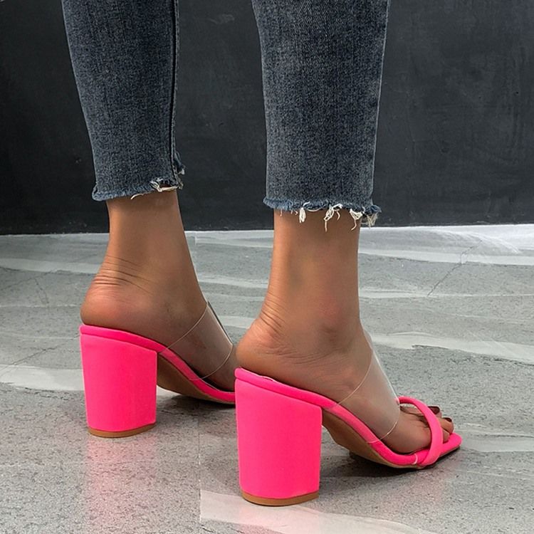 Flip Flop Stiletto Mid-Heel Slip-On Western Damtofflor