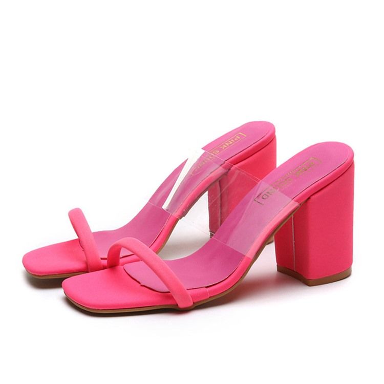 Flip Flop Stiletto Mid-Heel Slip-On Western Damtofflor